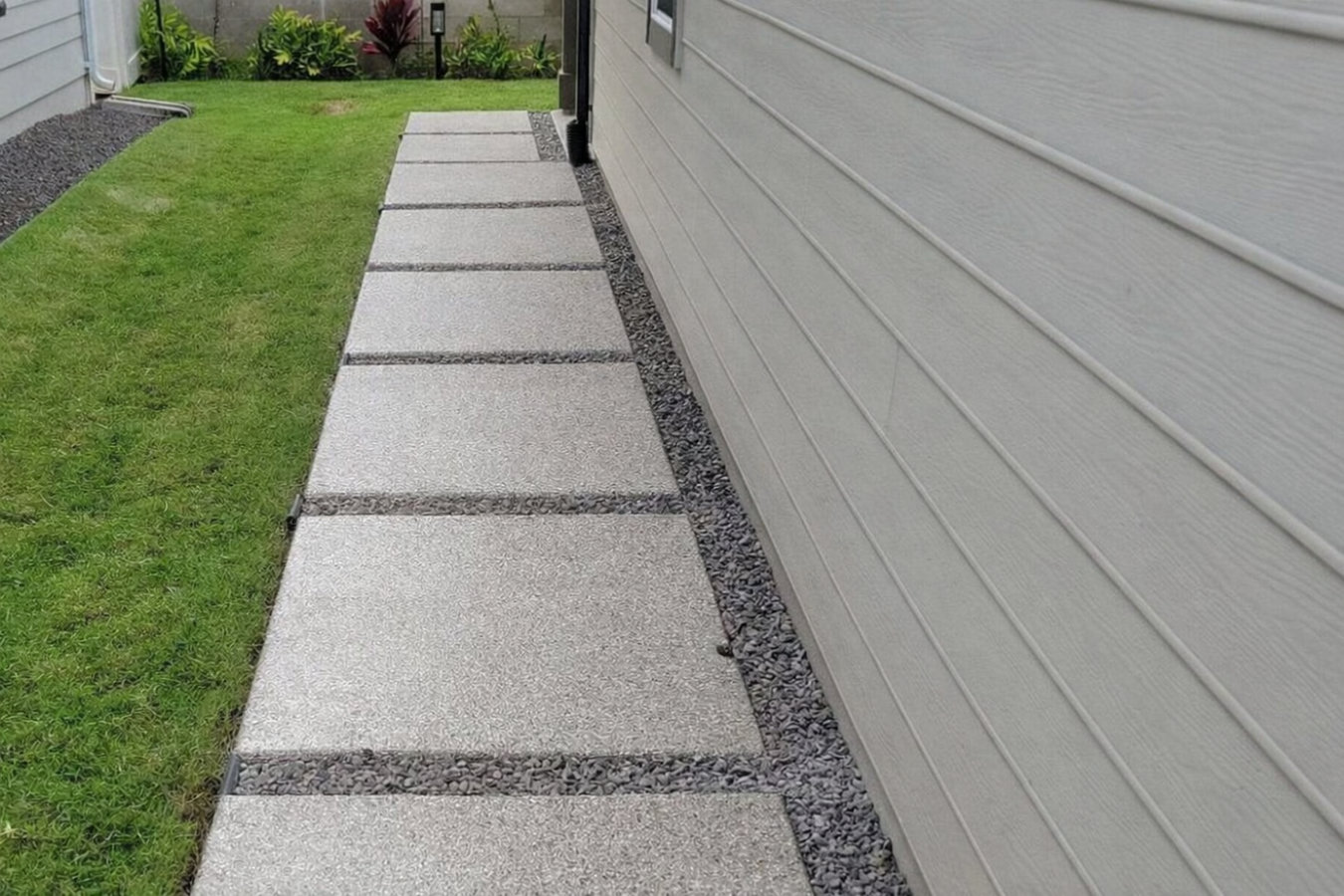 Concrete sidewalk building